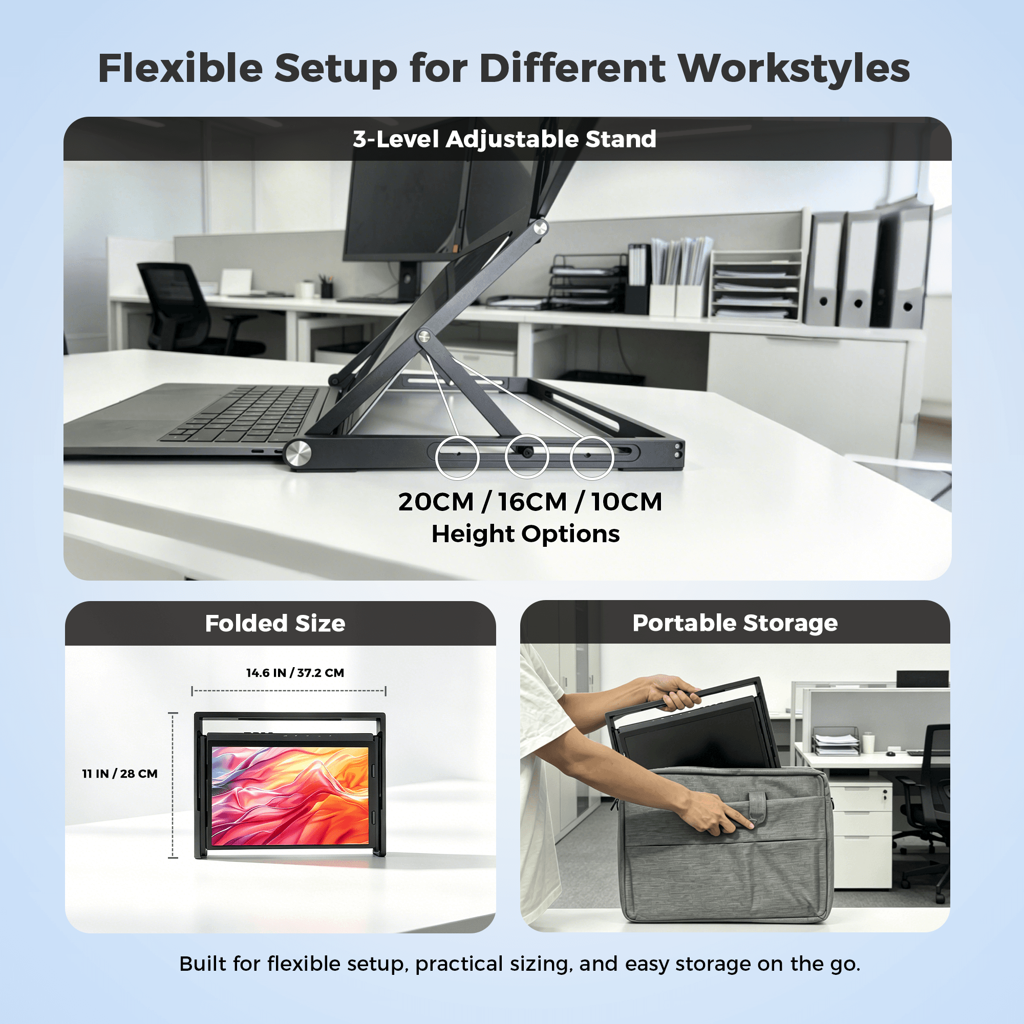 14" Triple Screen Laptop Extender - 5