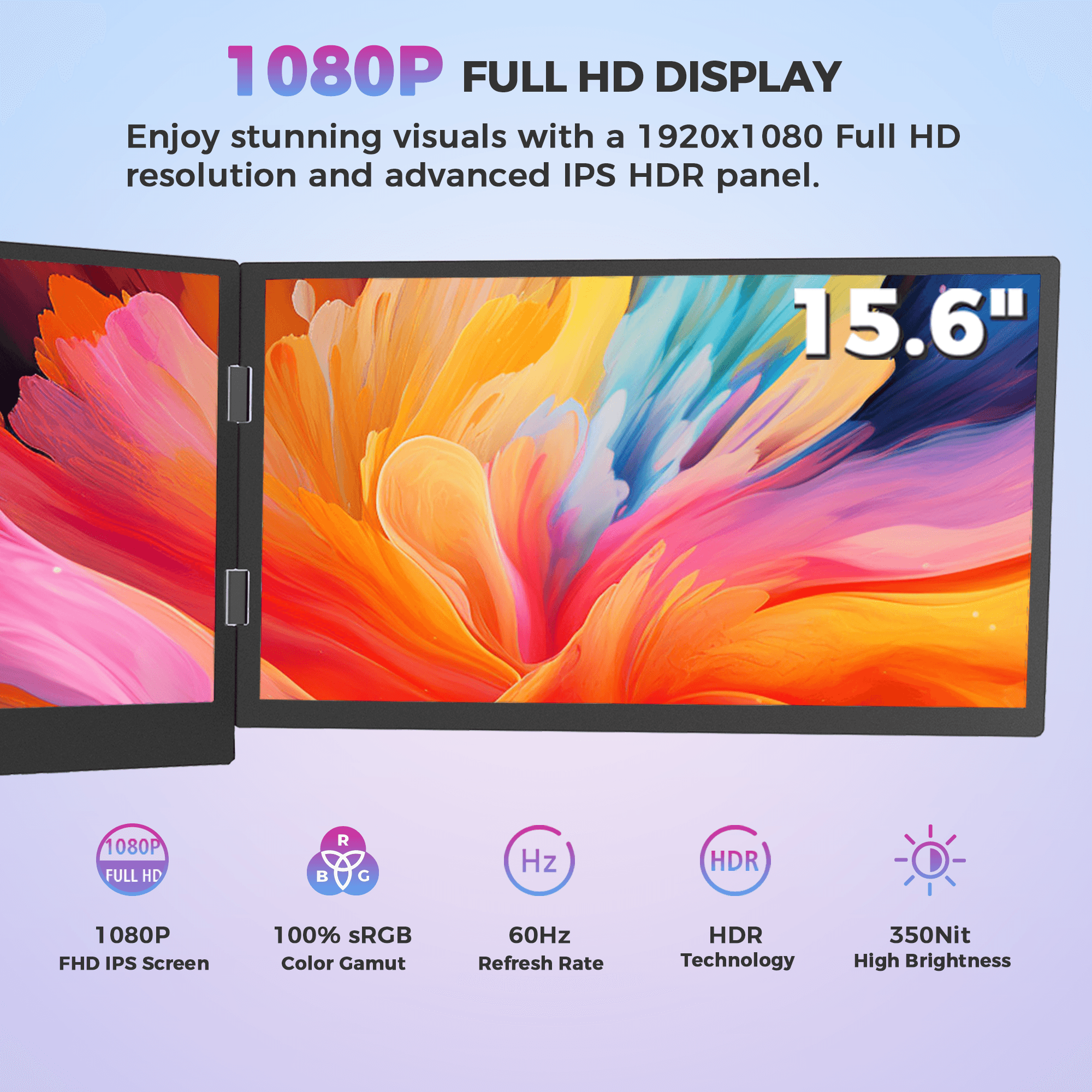 15.6" Triple Screen Laptop Extender - 2
