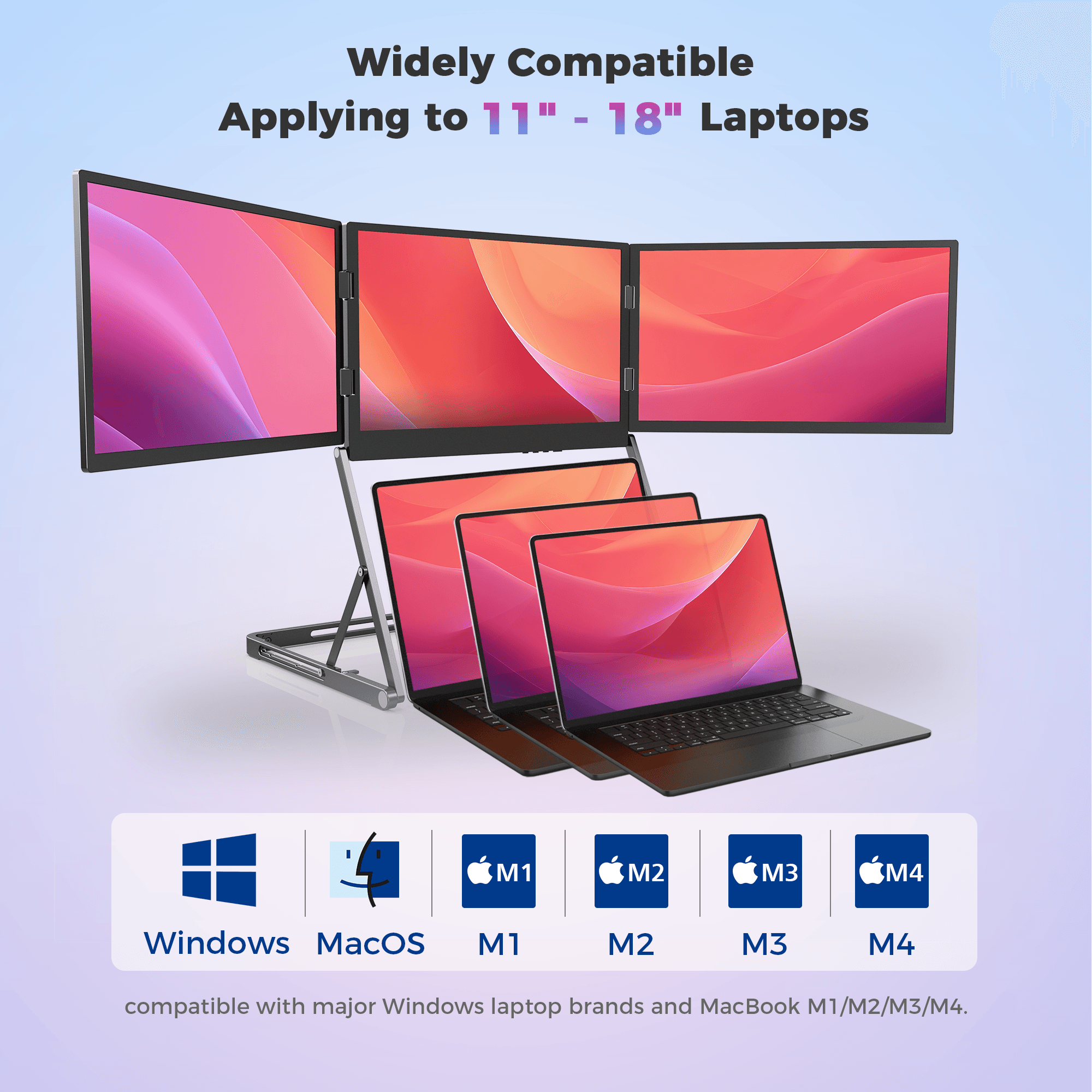 15.6" Triple Screen Laptop Extender - 3